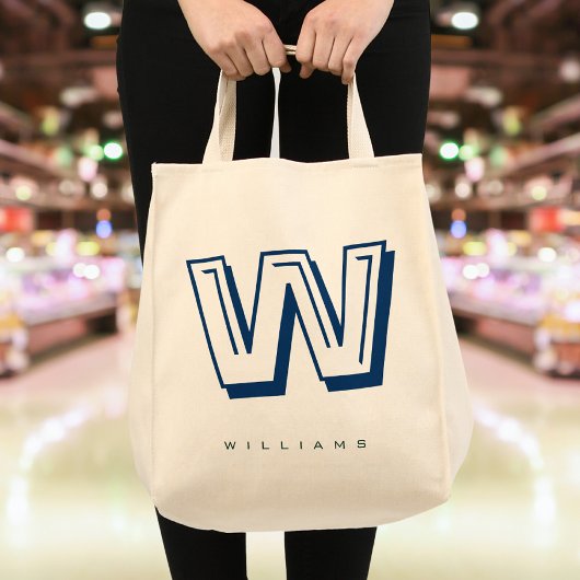 Modernes Minimalistisches Monogramm Tragetasche