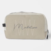 Modernes Minimalistisches Monogramm Waschbeutel (Vorderseite)