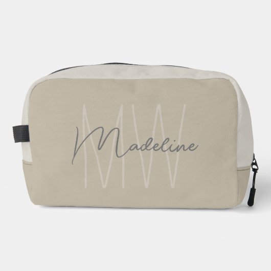Modernes Minimalistisches Monogramm Waschbeutel (Vorderseite)
