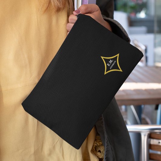 Modernes Minimalistisches Monogramm Zubehörtasche