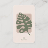 Modernes Minimalistisches Monstera Visitenkarte (Rückseite)