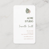 Modernes Minimalistisches Monstera Visitenkarte (Vorderseite)