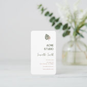 Modernes Minimalistisches Monstera Visitenkarte (Stehend Vorderseite)