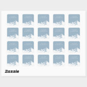 Modernes Minimalistisches Mountain Icy Blue Quadratischer Aufkleber (Blatt)