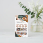 Modernes, minimalistisches Multi-Foto QR CODE Beig Visitenkarte (Stehend Vorderseite)