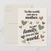 Modernes Minimalistisches Muttertagsdesign Feiertagspostkarte (Vorne/Hinten)