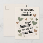 Modernes Minimalistisches Muttertagsdesign Postkarte (Vorne/Hinten)