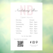 Modernes Minimalistisches Nagelstudio Open Hours Z Fensteraufkleber (Blatt 3)