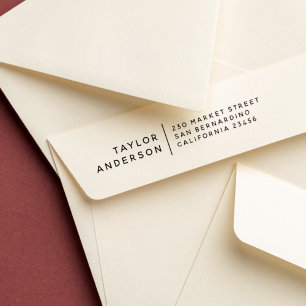 Modernes minimalistisches Namens- und Adressetiket Permastempel