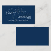 Modernes minimalistisches Navy Blue, Drink Ticket  Begleitkarte (Vorne/Hinten)