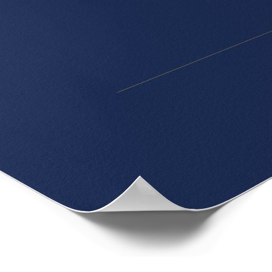 Modernes Minimalistisches Navy Blue | Gold Guest B Poster (Ecke)