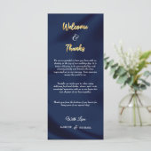 Modernes Minimalistisches Navy Blue & Gold Herzlic (Stehend Vorderseite)