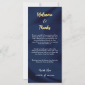 Modernes Minimalistisches Navy Blue & Gold Herzlic (Vorderseite)