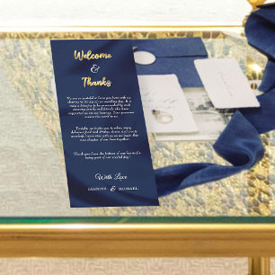 Modernes Minimalistisches Navy Blue & Gold Herzlic