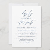 Modernes Minimalistisches Navy Blue, Hochzeitsfeie Einladung (Vorderseite)