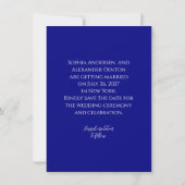 Modernes Minimalistisches Navy Blue Save the Date Einladung (Rückseite)