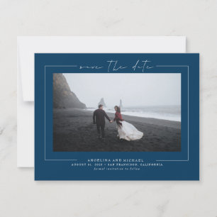 Modernes Minimalistisches Navy Blue-Save the Date- Save The Date