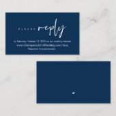 Modernes Minimalistisches, Navy Blue Script, Onlin Begleitkarte (Vorne/Hinten)