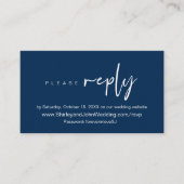 Modernes Minimalistisches, Navy Blue Script, Onlin Begleitkarte (Vorderseite)