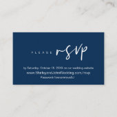 Modernes Minimalistisches, Navy Blue Script, Onlin Begleitkarte (Vorderseite)