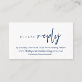Modernes Minimalistisches, Navy Blue Script, Onlin Begleitkarte (Vorderseite)
