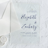 Modernes Minimalistisches Navy Blue Script Save th Acryleinladungen