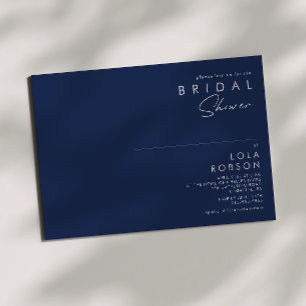 Modernes Minimalistisches Navy Blue   Silberes Bra Einladung