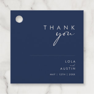 Modernes Minimalistisches Navy Blue Silberner Da Geschenkanhänger