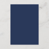 Modernes Minimalistisches Navy Blue | Silver Detai Begleitkarte (Rückseite)