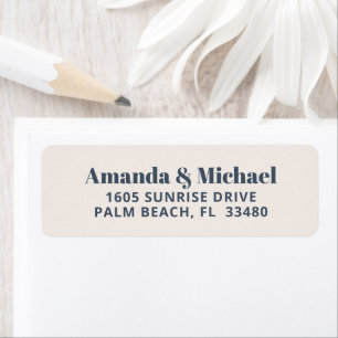 Modernes Minimalistisches Navy Blue und Ecru Beige