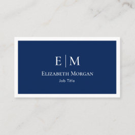 Modernes Minimalistisches Navy Blue White Visitenkarte