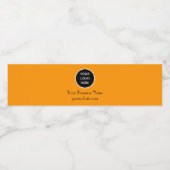 Modernes Minimalistisches Neon Orange Custom Logo Wasserflaschenetikett (Einzelnes Label)