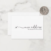 Modernes, Minimalistisches neues Adresshandgeschri Mitteilungskarte (Vorderseite/Rückseite Beispiel)