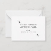 Modernes, Minimalistisches neues Adresshandgeschri Mitteilungskarte (Rückseite)