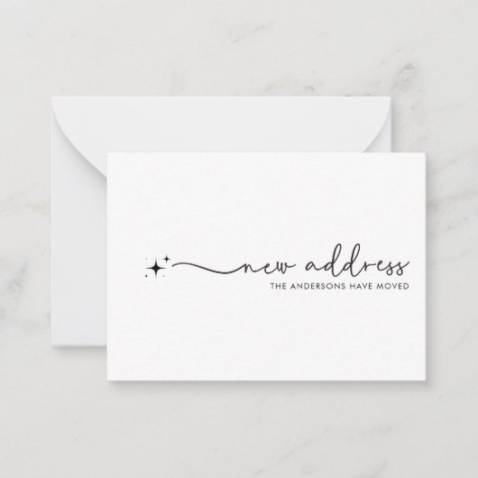Modernes, Minimalistisches neues Adresshandgeschri Mitteilungskarte (Vorderseite)