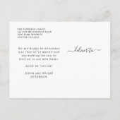 Modernes, minimalistisches neues Zuhause Ankündigungspostkarte (Rückseite)