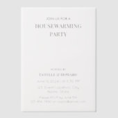 Modernes Minimalistisches neues Zuhause Housewarmi Pergament Einladungen (Vorderseite)