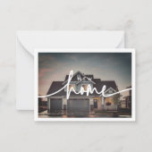 Modernes Minimalistisches neues Zuhause Script-Fot Mitteilungskarte (Vorderseite)
