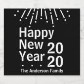 Modernes Minimalistisches Neujahrsfest-Party Schaumweinetikett (Einzelnes Label)