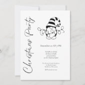 Modernes Minimalistisches Niedliches Gnome Weihnac Einladung (Vorderseite)