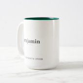 Modernes Minimalistisches Opa je Personalisiert zw Zweifarbige Tasse (Vorderseite Links)