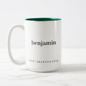 Modernes Minimalistisches Opa je Personalisiert zw Zweifarbige Tasse (Links)
