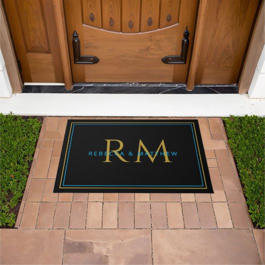 Modernes minimalistisches Paar-Monogramm Fußmatte (Außenbereich)