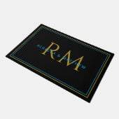 Modernes minimalistisches Paar-Monogramm Fußmatte (Schrägansicht)