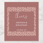 Modernes Minimalistisches Pastel Wedelweinlabel Weinetikett (Einzelnes Label)