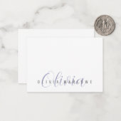 Modernes Minimalistisches Pastell-Lila-Monogramm Mitteilungskarte (Vorderseite/Rückseite Beispiel)