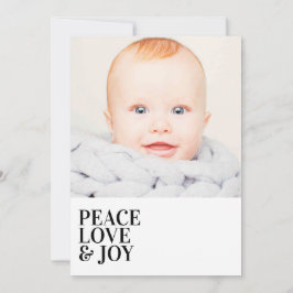 Modernes Minimalistisches Peace Liebe Joliday Foto Feiertagskarte