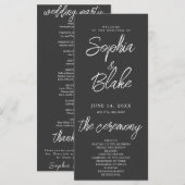 Modernes Minimalistisches Pebble Gray Wedding Prog (Vorne/Hinten)