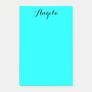 Modernes Minimalistisches Personalisiertes Aqua Post-it Klebezettel