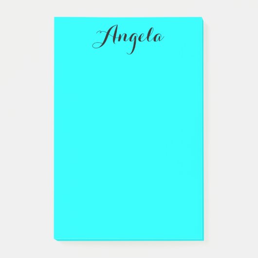 Modernes Minimalistisches Personalisiertes Aqua Post-it Klebezettel (Vorderseite)